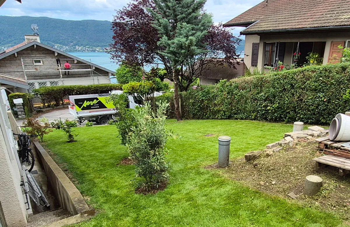 Création d'un gazon de jardin à Annecy